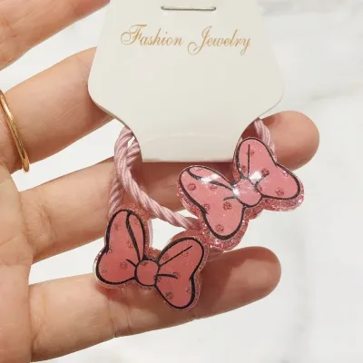 Bow-Knot Elastic Hair Bands Ponytail Holder Scrunchie Girls 2-Pack