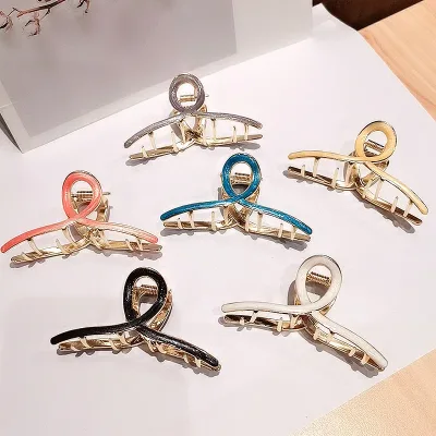 2020 New Fashion Metal Large Medium Colored Pearl Rhinestone Hairpin Pan Hair Claw for Women Girl Hair Accessories Headw