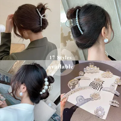 Transparent Acrylic Pearl Hair Claw
