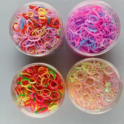 800pcs/pack Colored Dots Disposable Silicone Rubber Bands For Baby Girl Small hair Tie Gum Ponytail Kid Elastic Scrunchi