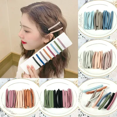5Pcs/Set Candy Colors Hair Clips For Girls Women Simple Basic Sweet Hairpins Painted Colorful Matte Hair Accessories Bar