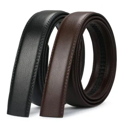 Men's Automatic Buckle Belts No Buckle 3.50cm Belt Body without Buckle High Quality Male Genuine Leather Strap Jeans Bel