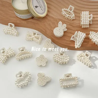 2021 New Fashion Exquisite Medium Small Pearl Geometric Hairpin Hair Crab Hair Claws Women Girl Hair Accessories Headwea
