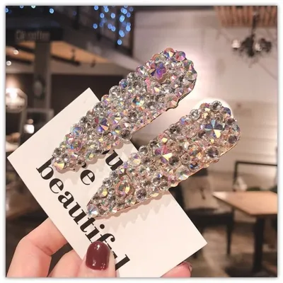 Korea Shiny Rhinestones Hair Clips Women Crystal Hairpin Geometric Waterdrop Imitiation Pearl Hair Accessories Girl Drop