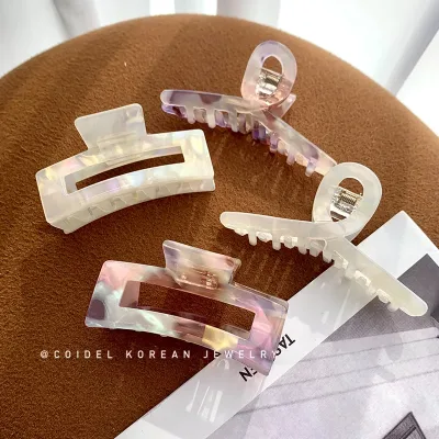 Korea Acetate Clamp Back Head Hairpin French Retro Mermaid Color Hair Claw Headdress Hairpin Female Cross-border Shark C