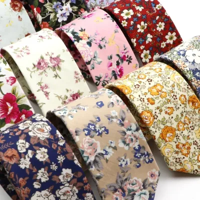 Men's Slim Floral Cotton Necktie