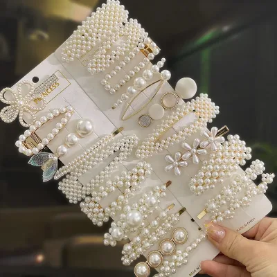 Simulated Pearl Hair Clips For Women Korean Women Hairpins Girl Geometric Hair Barrettes Fashion Hairgrip Hair Accessori