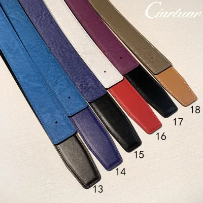 2026 WITHOUT BUCKLE Ciartuar for men women 3.2cm 19 colors belt high quality cowskin genuine leather two sides