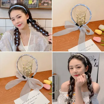 Pearl Hair Band with Ribbon and Bowknot