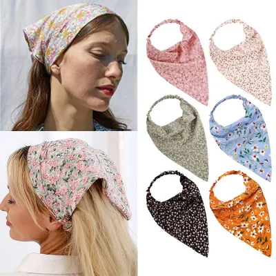 Paisley Bandana Triangle Head Scarf Bohemia Print Hair Tie Women