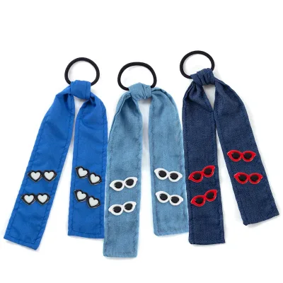 Geebro Cartoon Bow Scrunchie Hair Band Sunglasses Heart Headband