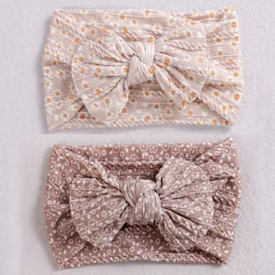 Printed Baby Nylon Headband Cable Knit Wide Turban Baby Girls