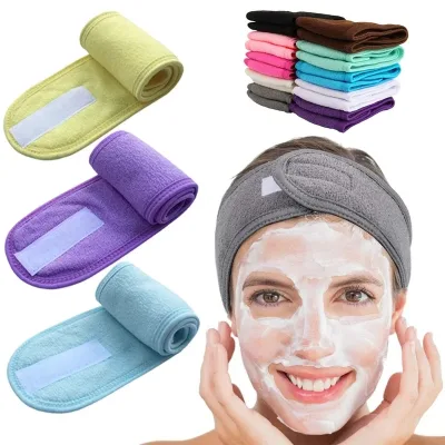 Women Headband Adjustable Wide Hairband Yoga Spa Bath Shower Makeup Wash Face Cosmetic Headband For Ladies Make Up Acces