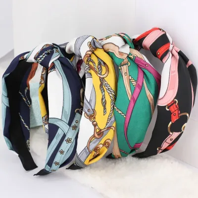 Vintage Cross Print Turban Headband
