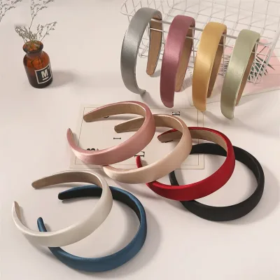 Solid Color Female Bezel Hair Hoop Bands Headband Wide Women Elastic Hairbands Thick Girls Fashion Hair Accessories Head