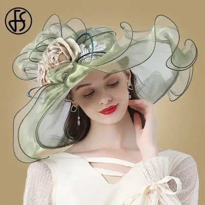 Elegant Wide Brim Wedding Hat