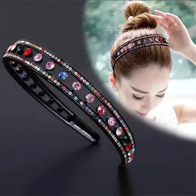 Simple Headband Rhinestone Hair Hoop Bands Flower Crystal Non-slip Bezel Hairbands Women Jewelry Girls Hair Accessories 