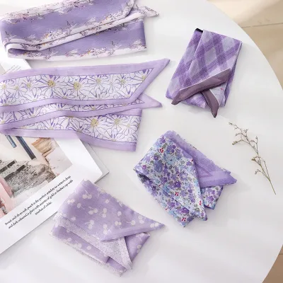 French Retro Silk Scarf Headband