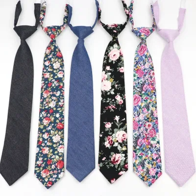 Skinny Floral Cotton Tie