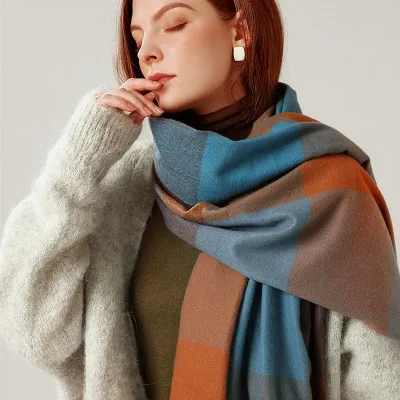 2024 Designer knitted spring winter women scarf plaid warm cashmere scarves shawl luxury brand neck bandana Striped plai