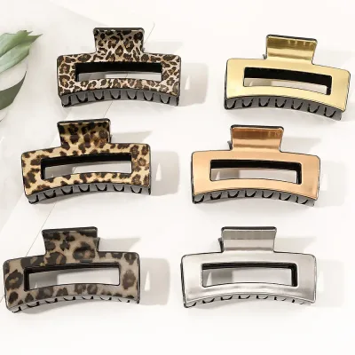 Leopard Print Metal Hair Clips for Women