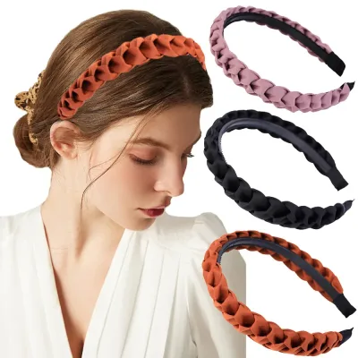 Braided Headband Women Girls Elastic Hairbands Non-slip Fashion Weaving Hair Hoop Bands Female Bezel Hair Accessories He
