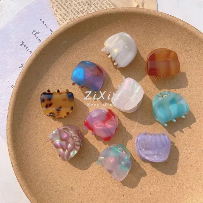 Fantasy color mermaid color acetic acid mini catch clip temperament small Korean girl hair catch plate hairpin bangs cli