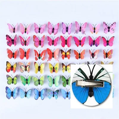 Hair Accessories 20Pcs/Lot PVC Plastic Simulation 3d Butterfly Hairpin Party Decoration Cute Barrette Multicolor Girls H
