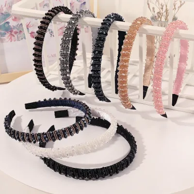 New Fashion Hot Selling Fashion Temperament Rhinestone Crystal Headband Hair Band for Women Girl Hair Accessories Headwe
