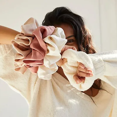 New Oversize Scrunchie Solid Color Satin Hair Accessories for Women Elastic Hair Band Ponytail Holder Ties Rope Hair Acc