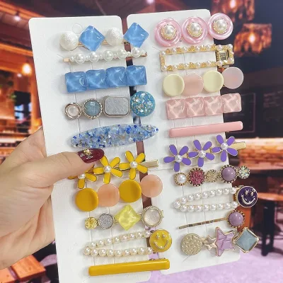 3/5pcs Set New Crystal Hair Clips for Women Fashion Hair Barrettes Trendy Geometric Hairpins Headwear Fashion Hair Acces