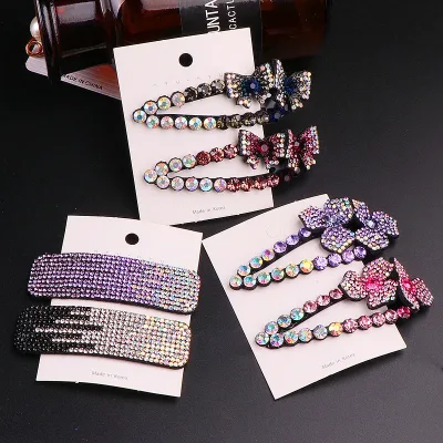 2022 New Fashion Hot Sale Wild Luxurious Rhinestone Bangs BB Clip  Hairpin Barrettes for Women Girl Hair Accessories Hea