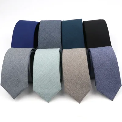 Men's Bamboo Fibre Slim Necktie Solid Cool Tone 15 Colours Wedding