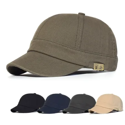 Short Brim Low Profile Dad Hat Cotton Vintage Adjustable Trucker