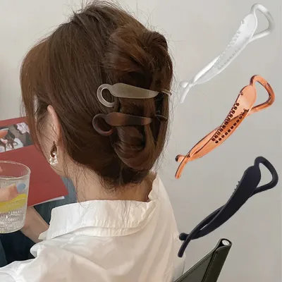FORWOT Banana Hair Clip Acrylic Hair Claws Hairpins Barrette Crab Solid Color Ponytail for Women Girls Hair Accessories 