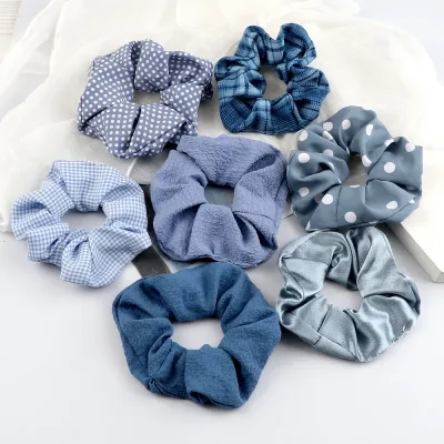 3Pcs/Lot Korean Printing Large Hair Bands For Women Girl Elastic Hair Ring Fashion Scrunchies Dating Party Headdress Acc