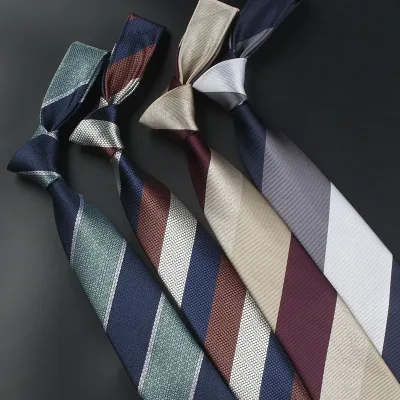 8cm New Jacquard Striped Tie For Men Women Polyester Elegant Neck Tie for Wedding Business Adult Suits Skinny Ties Retro
