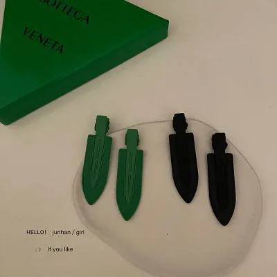 Metal PU Seamless Bangs Clip Korean Sweet Temperament Hair Pin