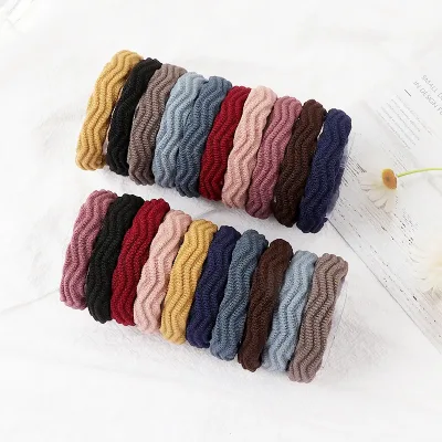 10PCS/Lot Elastic Seamless Hair Bands Simple Wave Solid Color Headband For Women Girls Thick Hair Headwear Hair Accessor