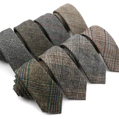 Original Wool Tie High Quality Gift Ties Handmade Soft Casual Fashion Men Woven Skinny Necktie For Wedding Party New Arr