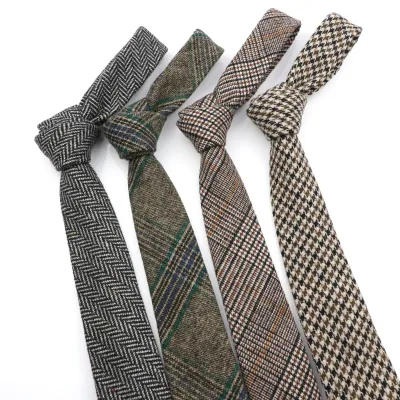 Men's Wool Skinny Necktie 7cm
