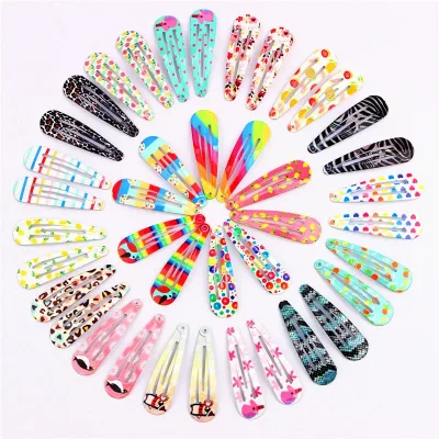 Girls Hair Accessories High-quality 10/20/30Pcs/Lot Printing Flower BB Hair Clip Paint Dripping Hairpins Colorful Kids H