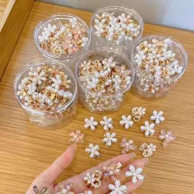 1Set Alloy Mini Pearl Women air Claws Small Hair Claws Kids Sweet Hairpins Hair Clips Fashion Matte Headbands Hair Acces