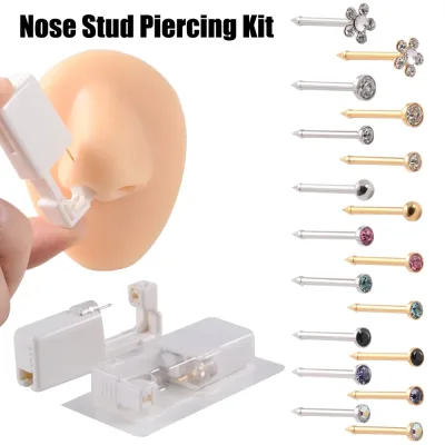 1PC Disposable Safe Sterile Piercing Unit For Nose Studs Flower Style Piercing Gun Piercer Tool Machine Body Piercing Jewelry - image 1