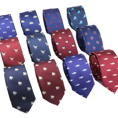 Fashion Tie Men's Tie Red Blue Print Cartoon Cat Car Neckties Accessories Daily Wear Cravat Wedding Party Original Gift 
