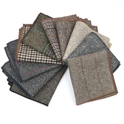 Men's Wool Plaid Pocket Square