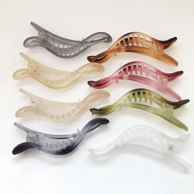 Trendy large hairgrips transparent colors barrettes women ponytail hair clamps geometric hair clip beauty salon hair acc