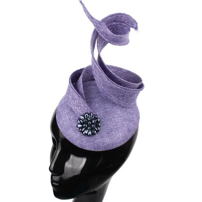New Style Ladies Lavender Hair Fascinator with Fancy Floral on Haiirbands for Women Elegant Party Married Race Feathers 