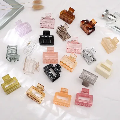 5cm Square Solid Colour Acrylic Hair Claw Clip Korean Cute