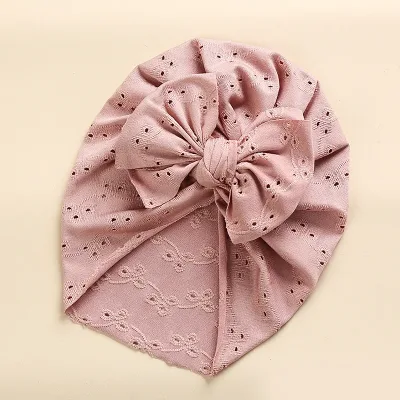 Baby Lace Embroidery Bow Hat Knotted Turban Head Wrap Girls
